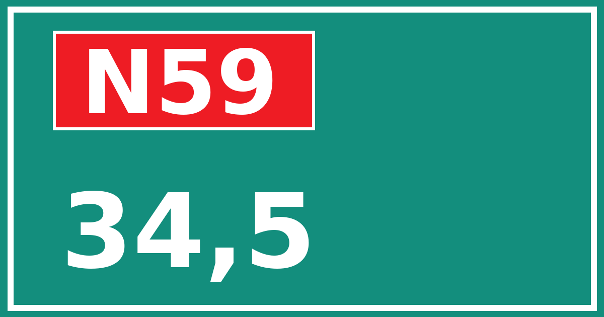 Hectometerbord N59 34,5
