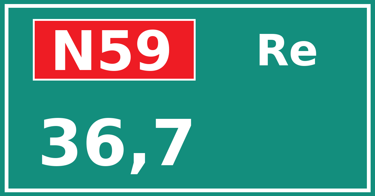 Hectometerbord N59 36,7 zijde Re