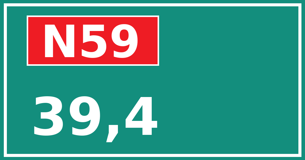 Hectometerbord N59 39,4