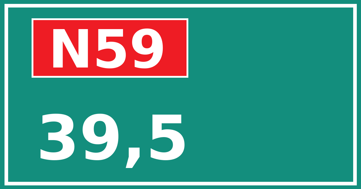 Hectometerbord N59 39,5