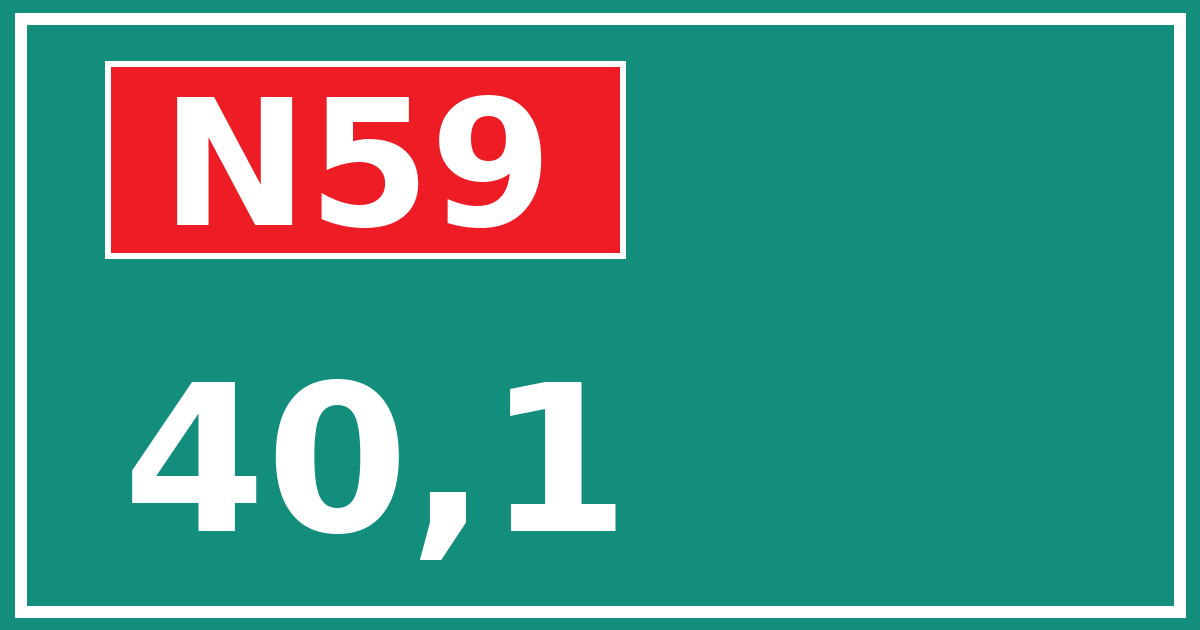 Hectometerbord N59 40,1