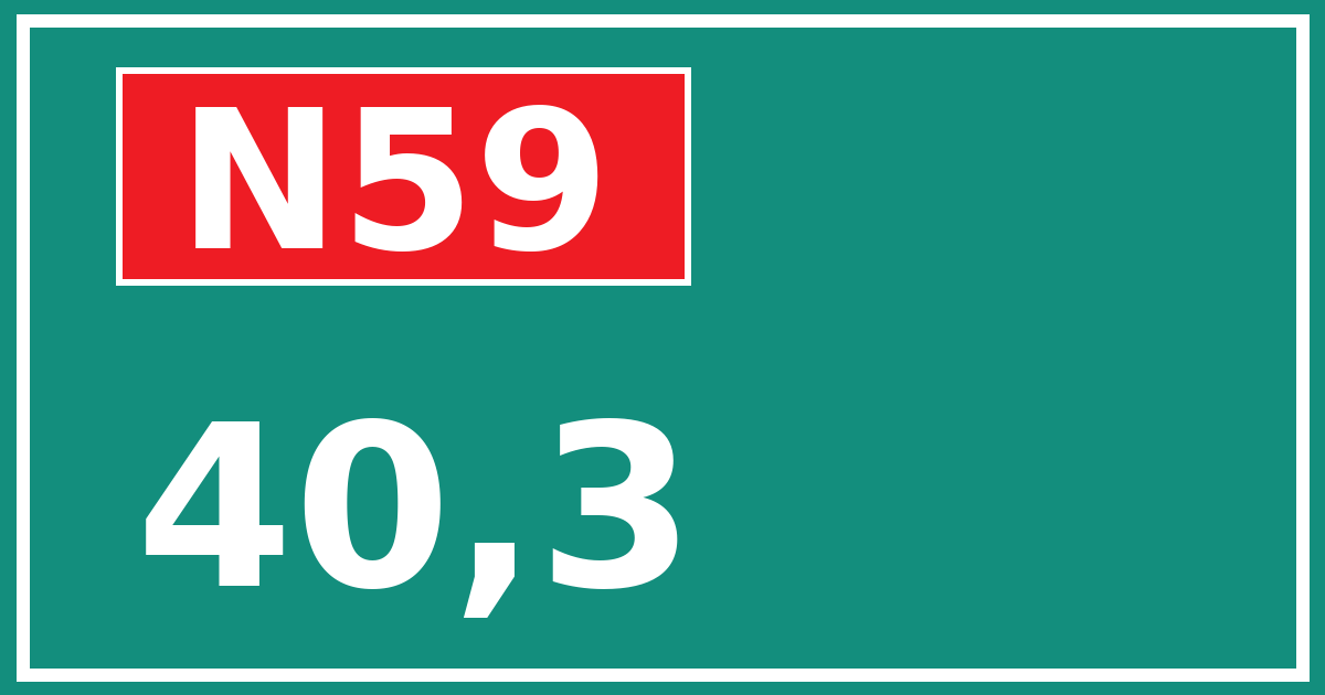 Hectometerbord N59 40,3