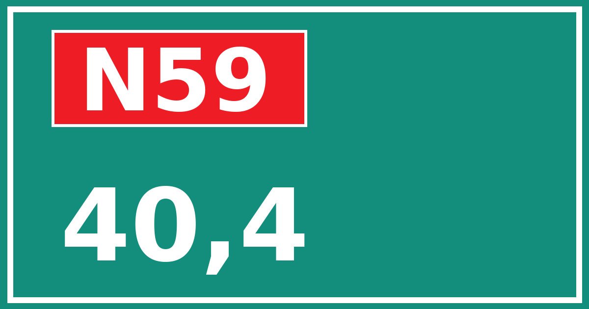 Hectometerbord N59 40,4