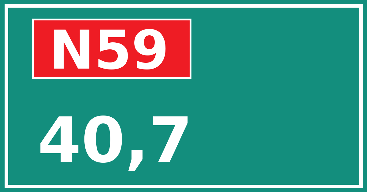 Hectometerbord N59 40,7