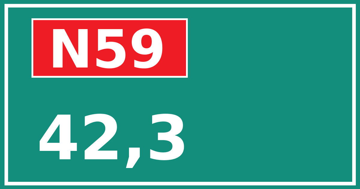 Hectometerbord N59 42,3