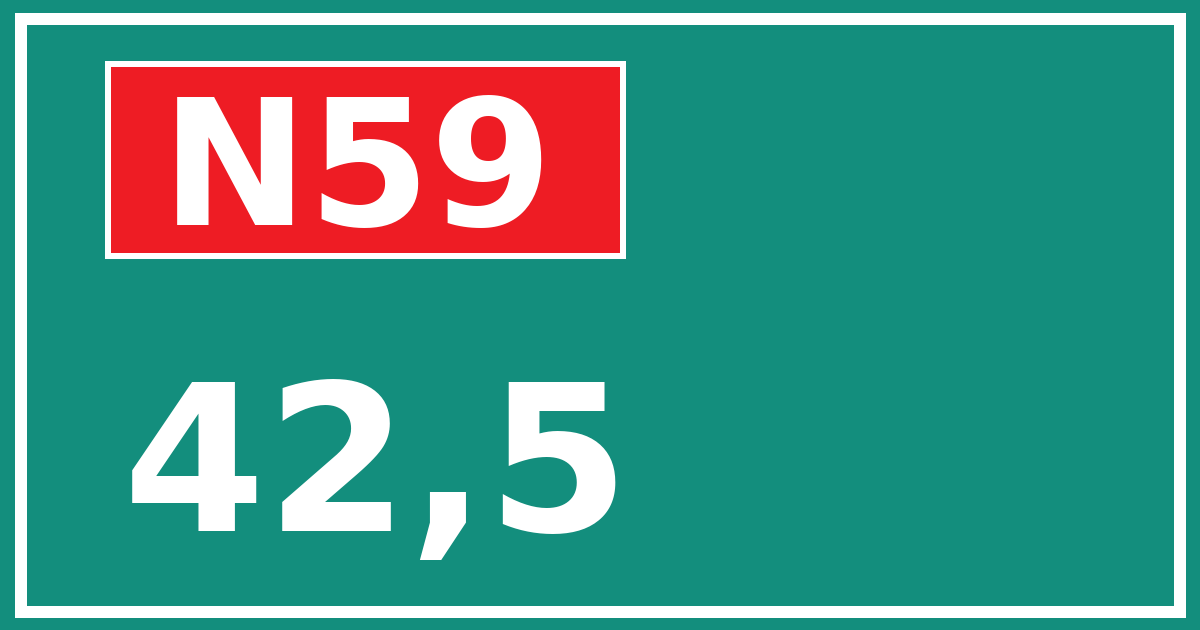 Hectometerbord N59 42,5
