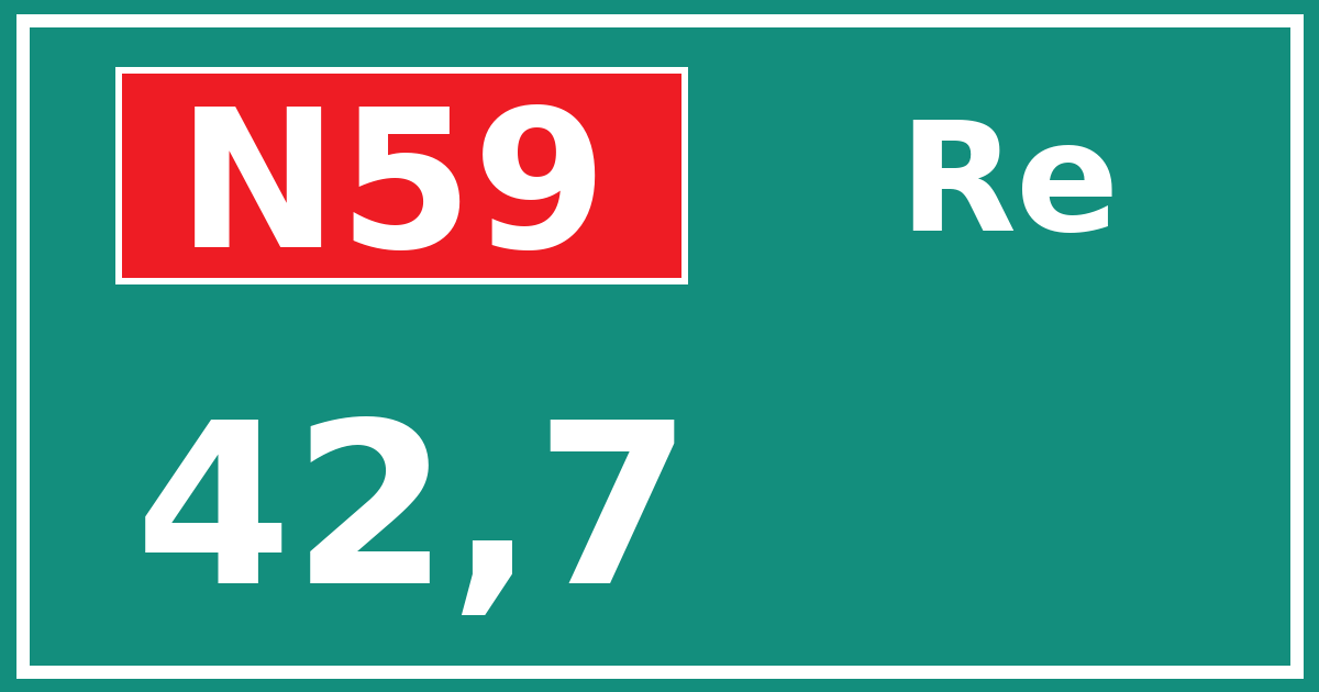 Hectometerbord N59 42,7 zijde Re
