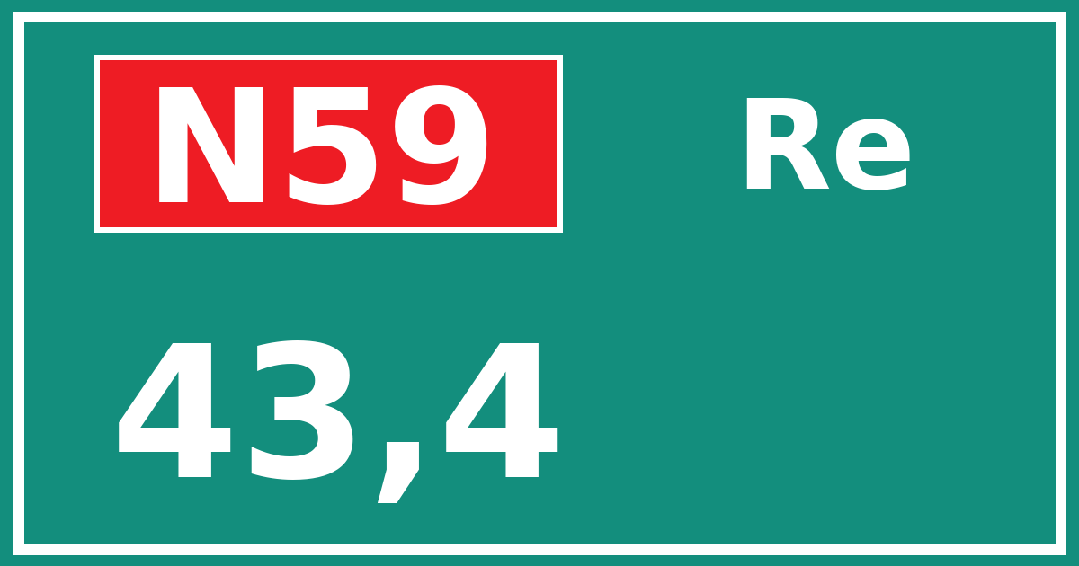 Hectometerbord N59 43,4 zijde Re
