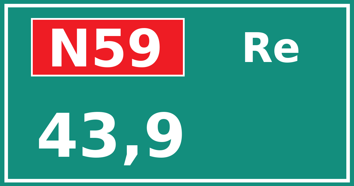 Hectometerbord N59 43,9 zijde Re