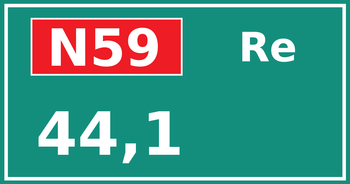 Hectometerbord N59 44,1 zijde Re