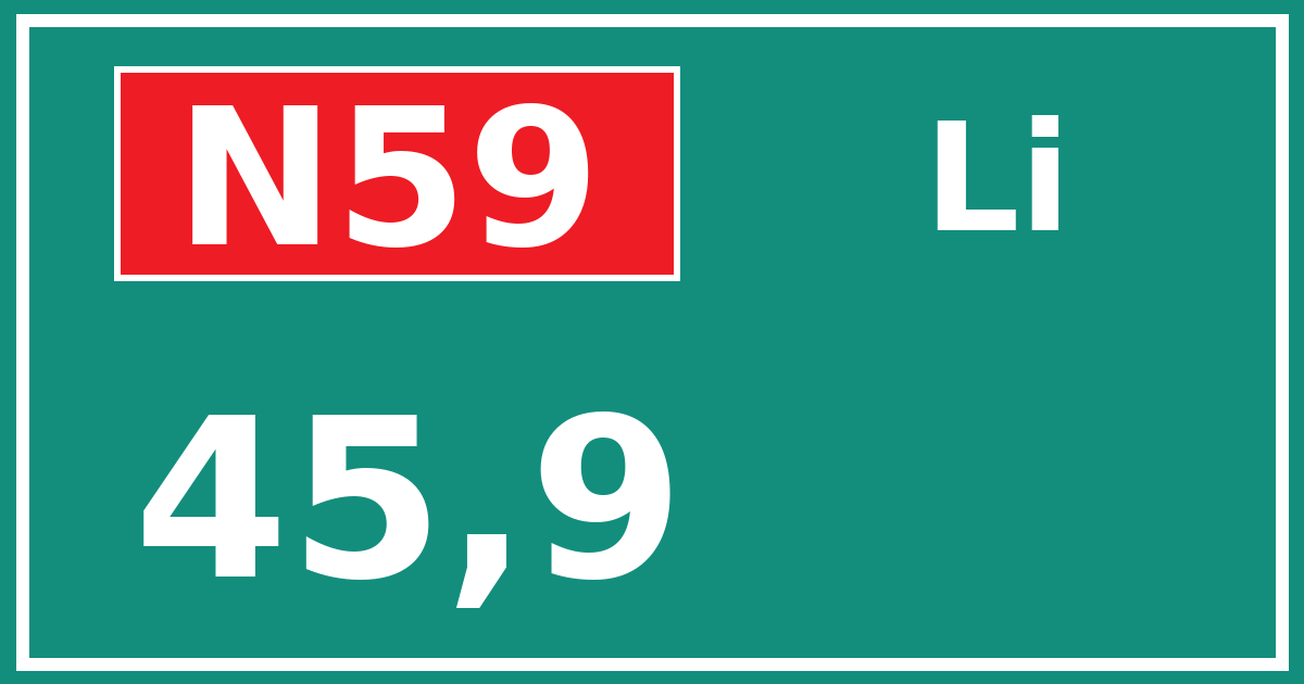 Hectometerbord N59 45,9 zijde Li