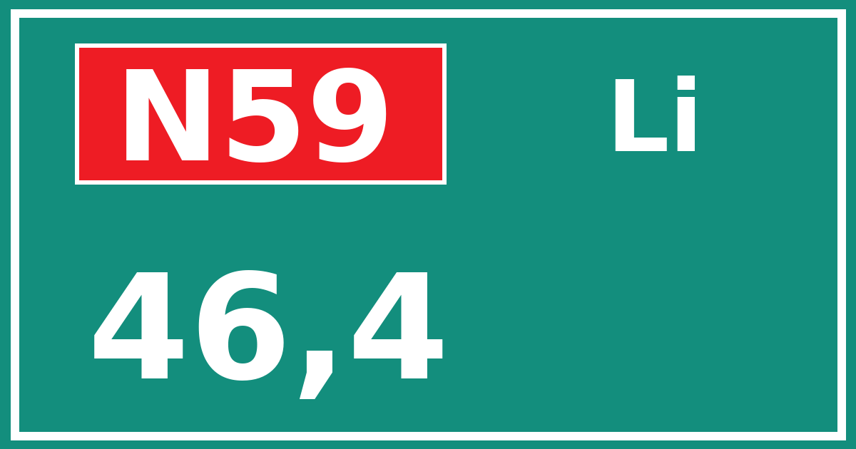 Hectometerbord N59 46,4 zijde Li