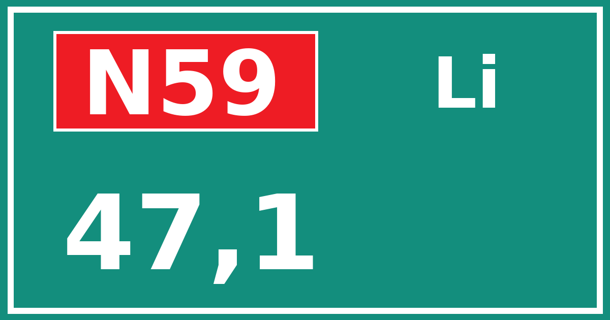 Hectometerbord N59 47,1 zijde Li