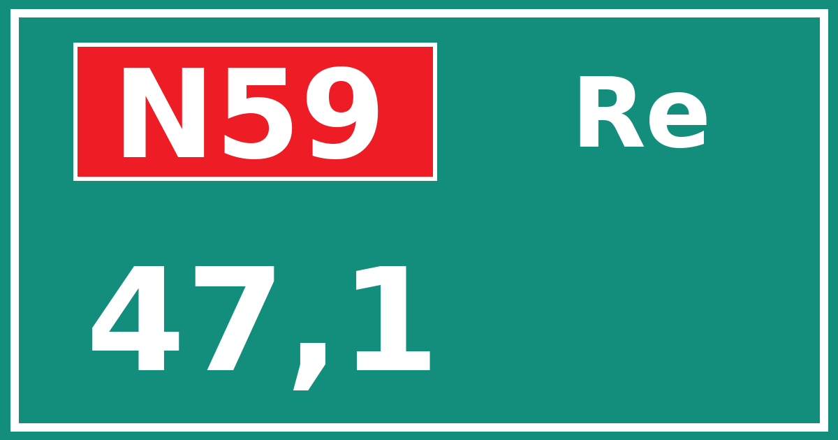 Hectometerbord N59 47,1 zijde Re