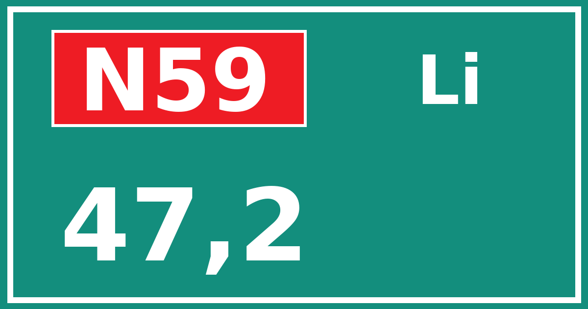 Hectometerbord N59 47,2 zijde Li