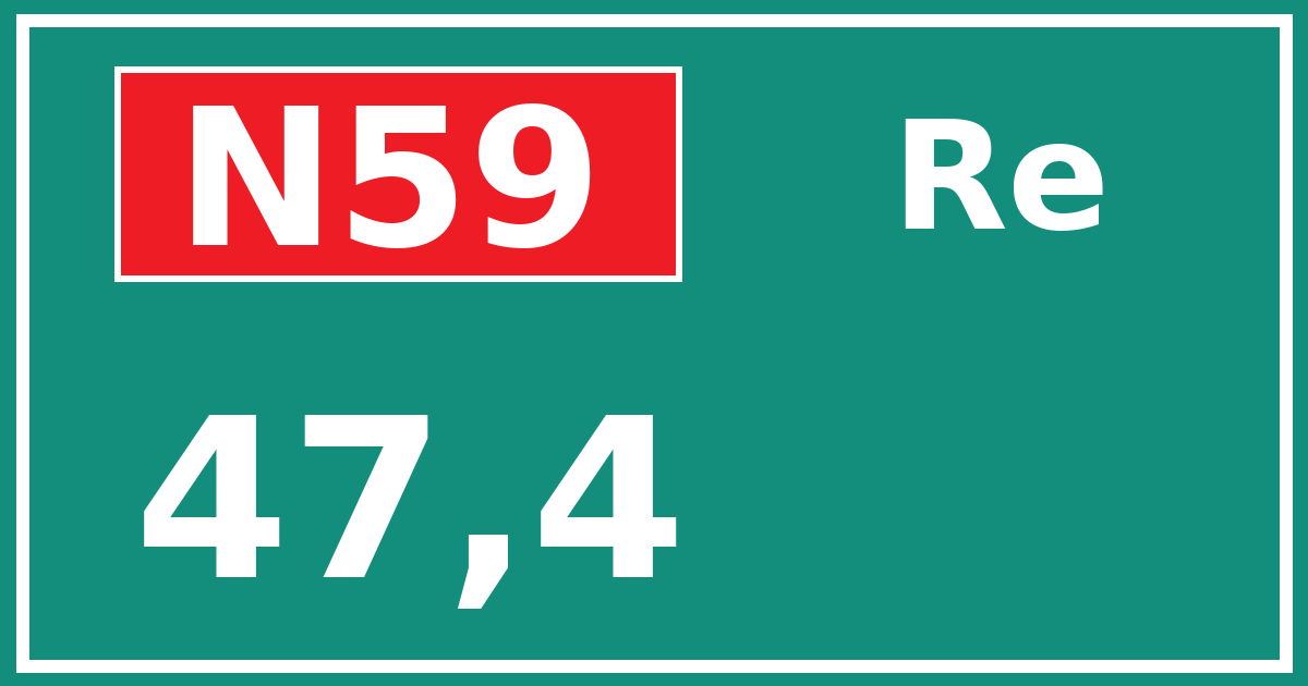 Hectometerbord N59 47,4 zijde Re