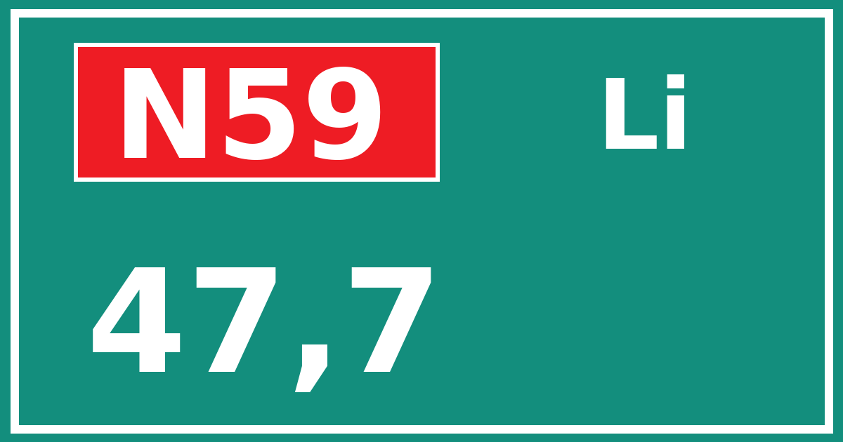 Hectometerbord N59 47,7 zijde Li