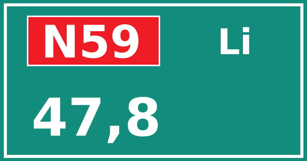Hectometerbord N59 47,8 zijde Li