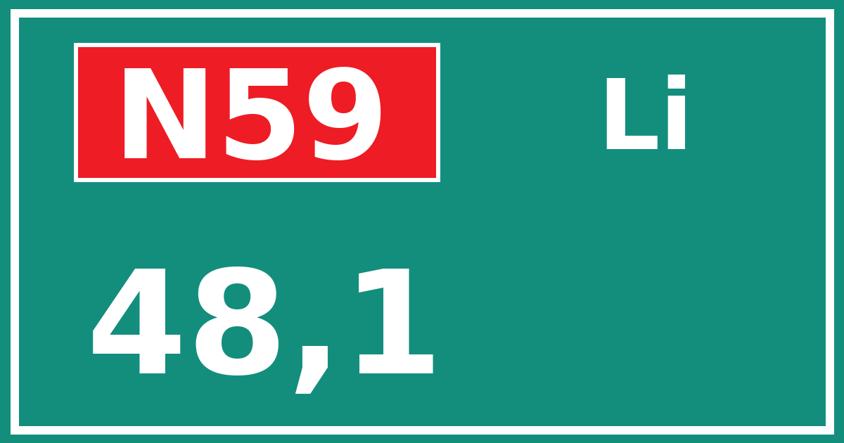 Hectometerbord N59 48,1 zijde Li