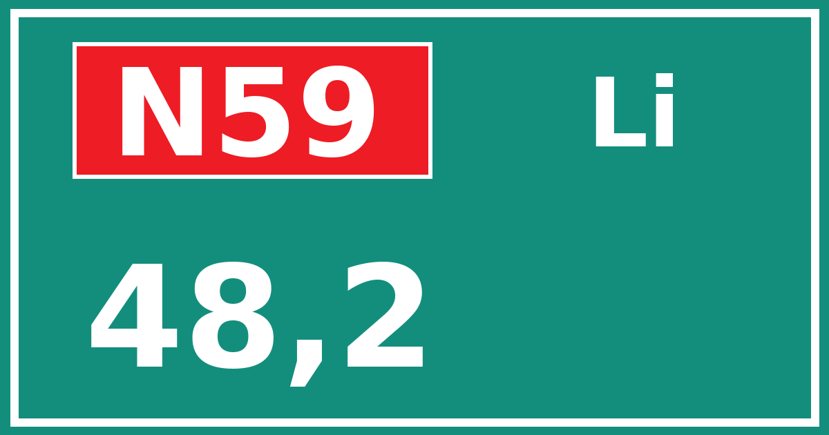 Hectometerbord N59 48,2 zijde Li