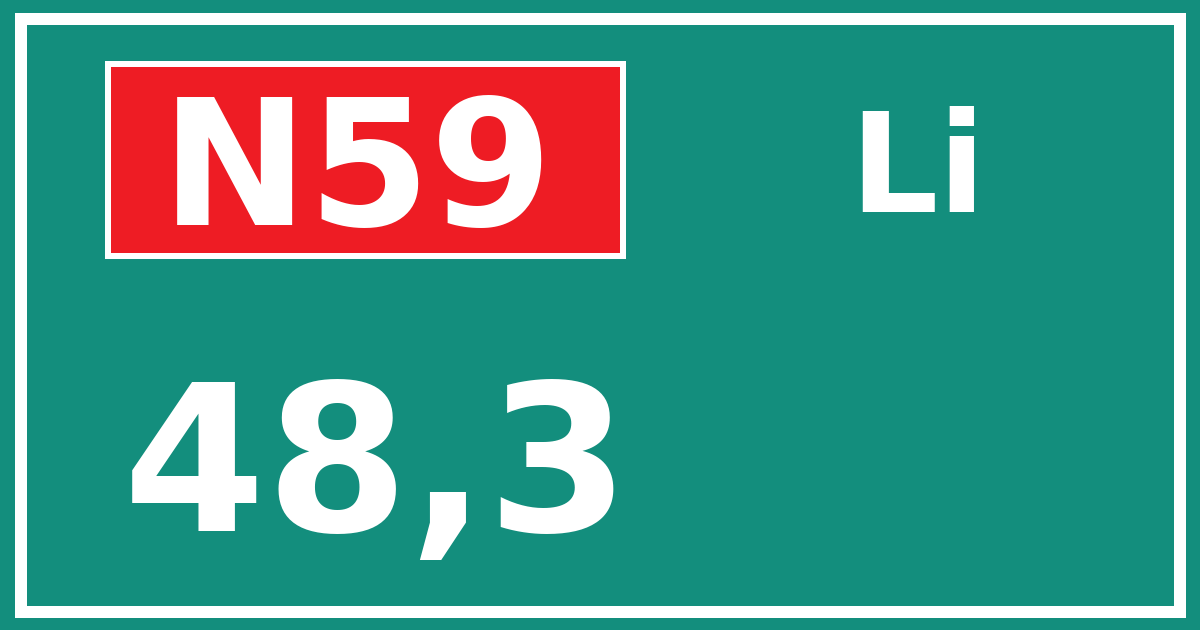 Hectometerbord N59 48,3 zijde Li