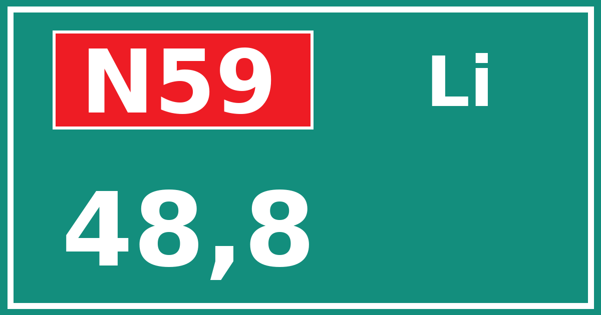 Hectometerbord N59 48,8 zijde Li