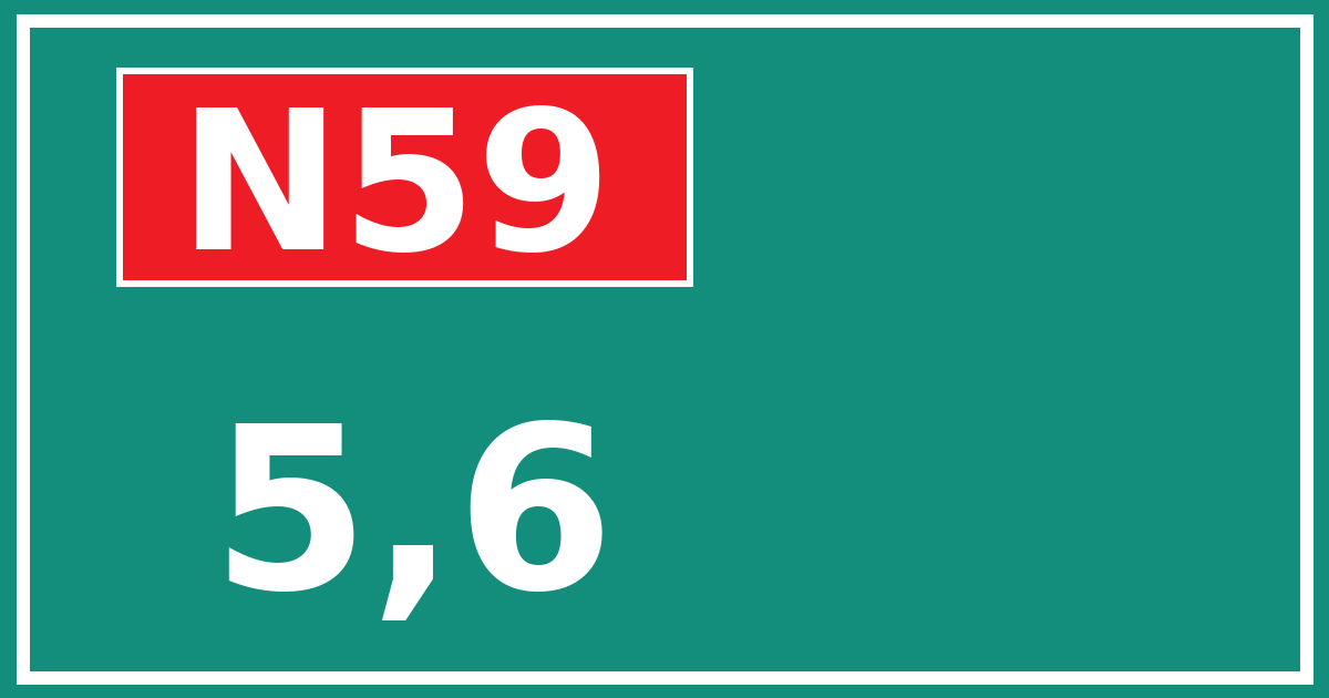 Hectometerbord N59 5,6