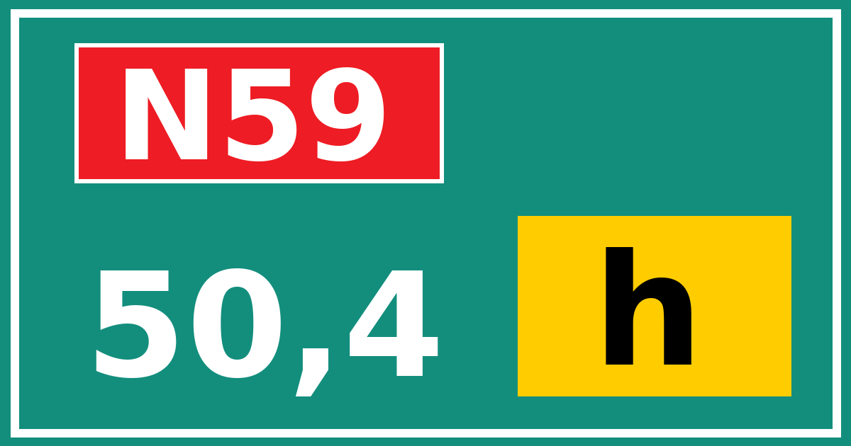 Hectometerbord N59 50,4 letter h