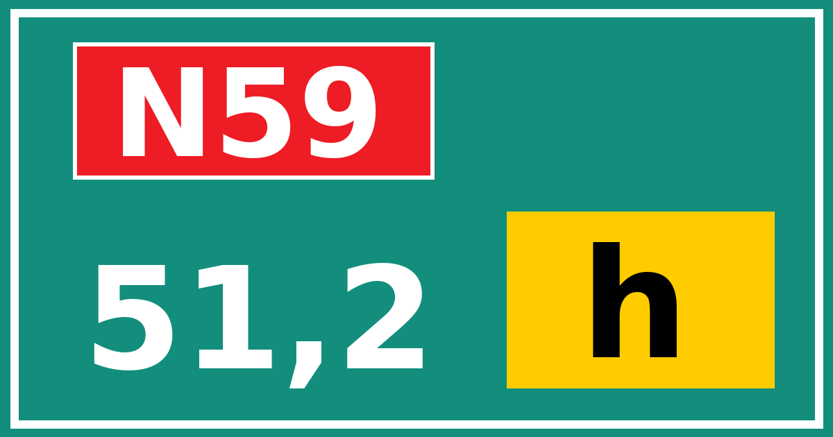 Hectometerbord N59 51,2 letter h