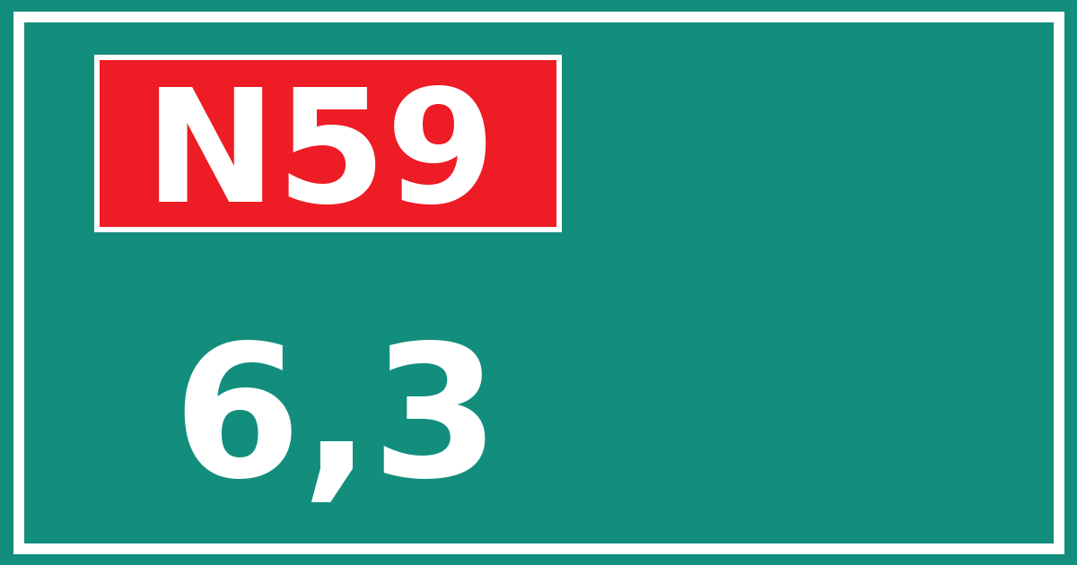 Hectometerbord N59 6,3