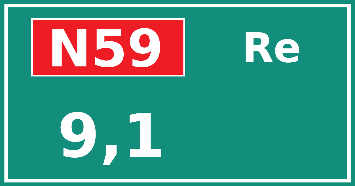 Hectometerbord N59 9,1 zijde Re