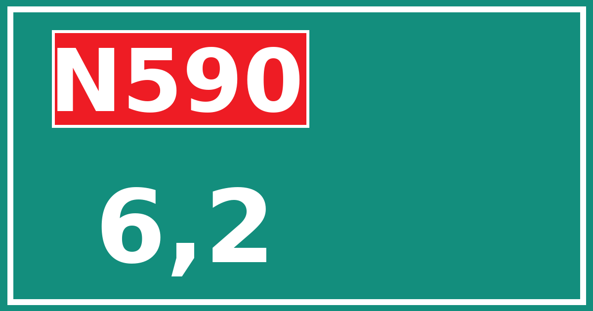 Hectometerbord N590 6,2