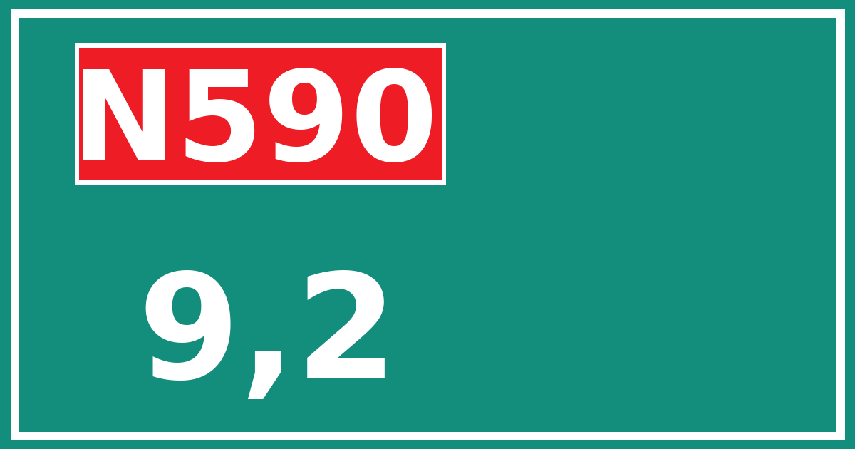 Hectometerbord N590 9,2