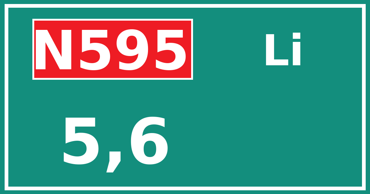 Hectometerbord N595 5,6 zijde Li