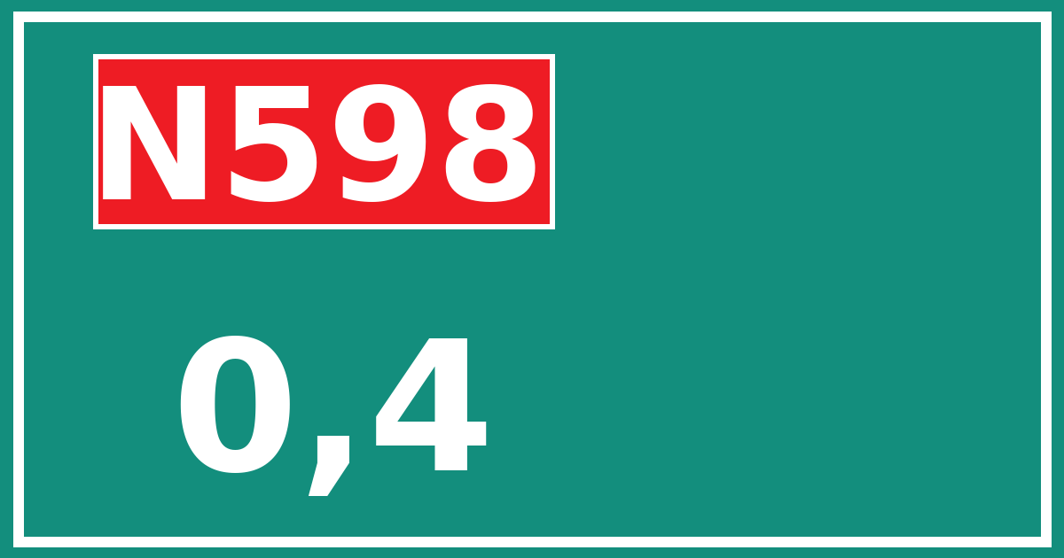 Hectometerbord N598 0,4