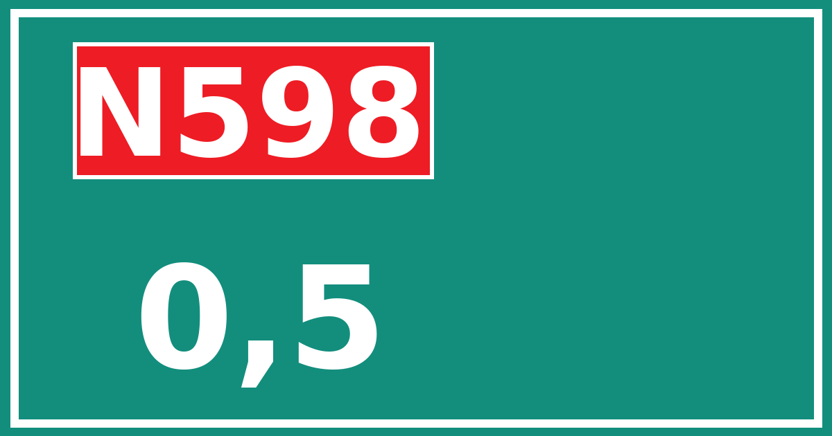 Hectometerbord N598 0,5
