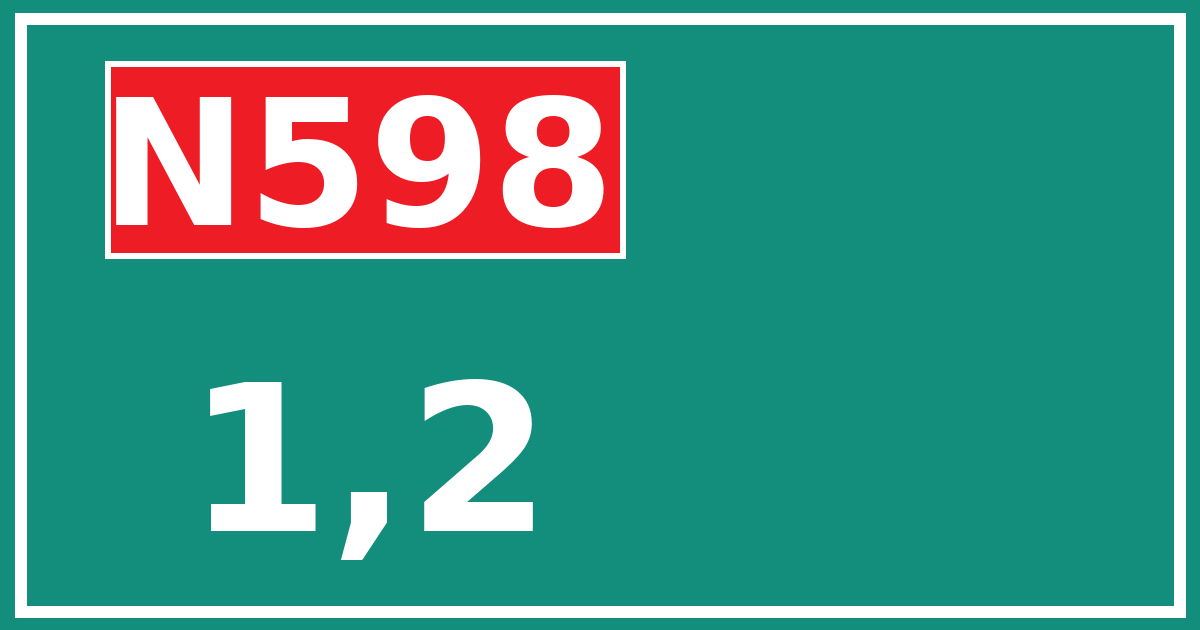 Hectometerbord N598 1,2