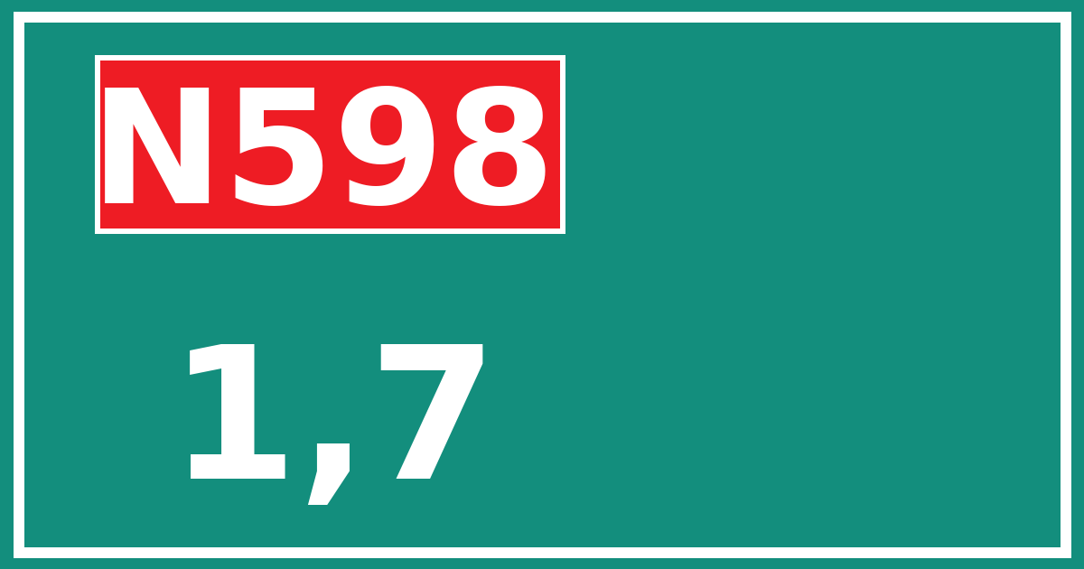 Hectometerbord N598 1,7