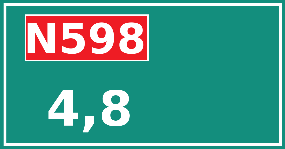 Hectometerbord N598 4,8