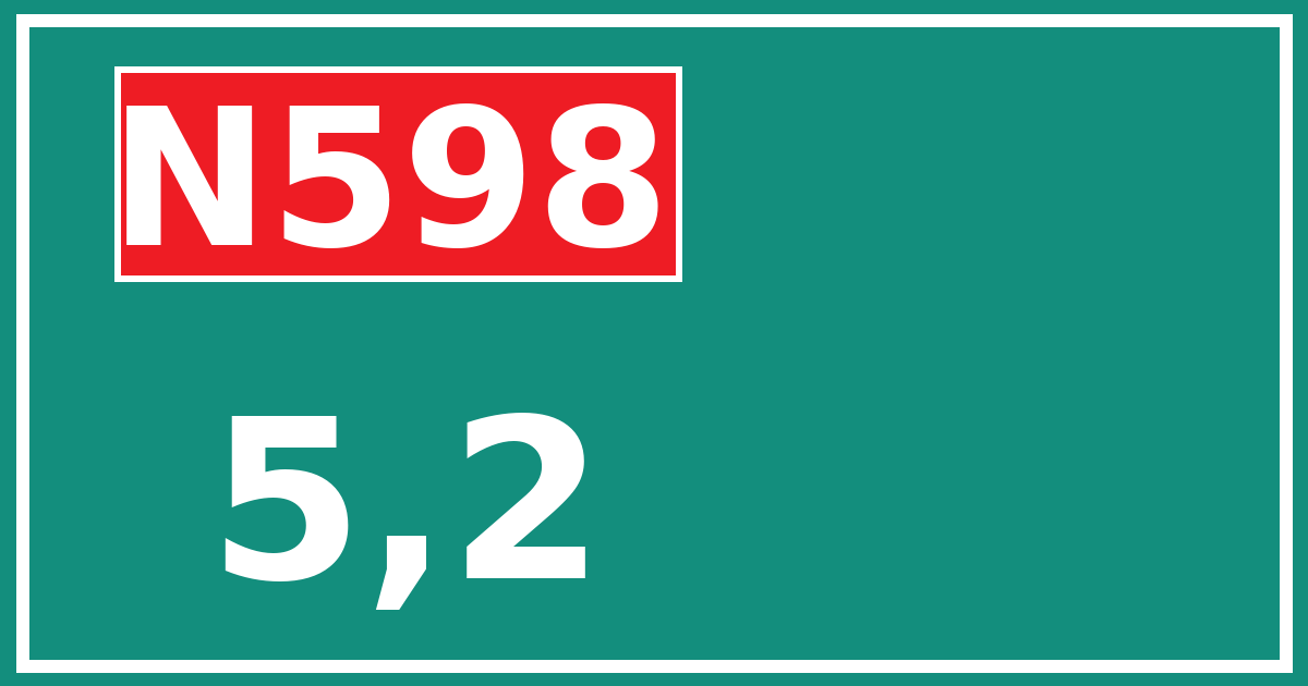 Hectometerbord N598 5,2