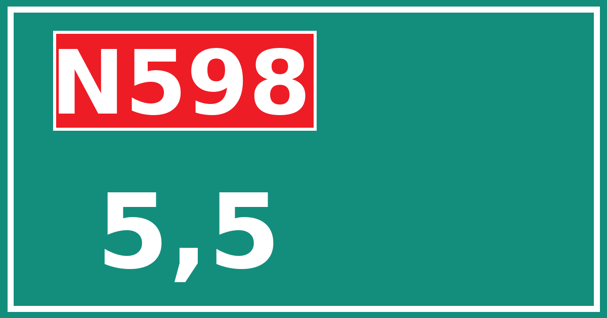 Hectometerbord N598 5,5