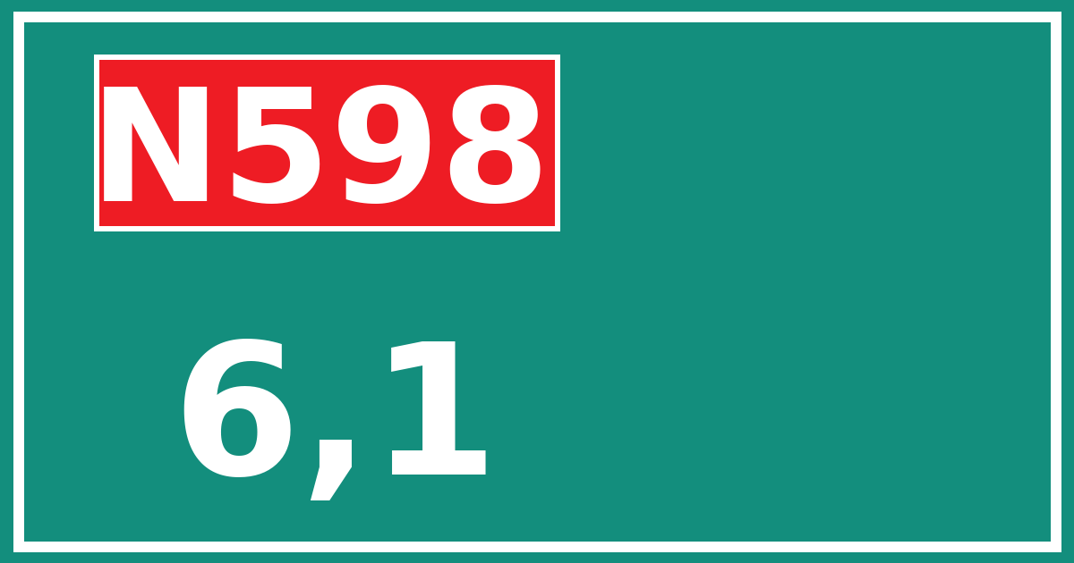 Hectometerbord N598 6,1