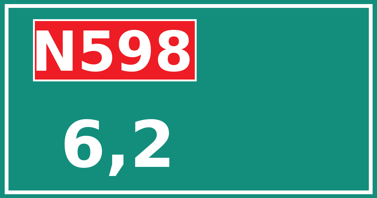 Hectometerbord N598 6,2
