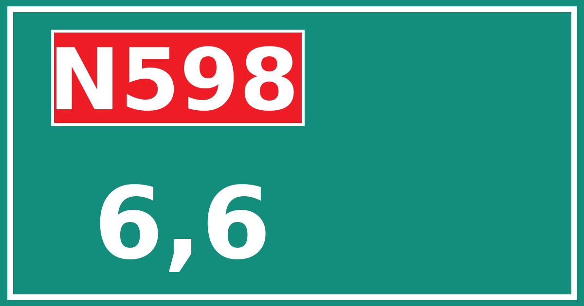 Hectometerbord N598 6,6
