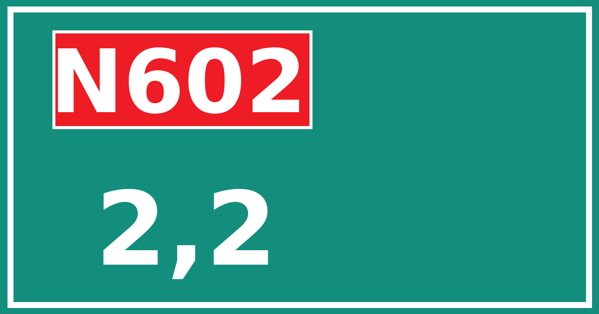 Hectometerbord N602 2,2