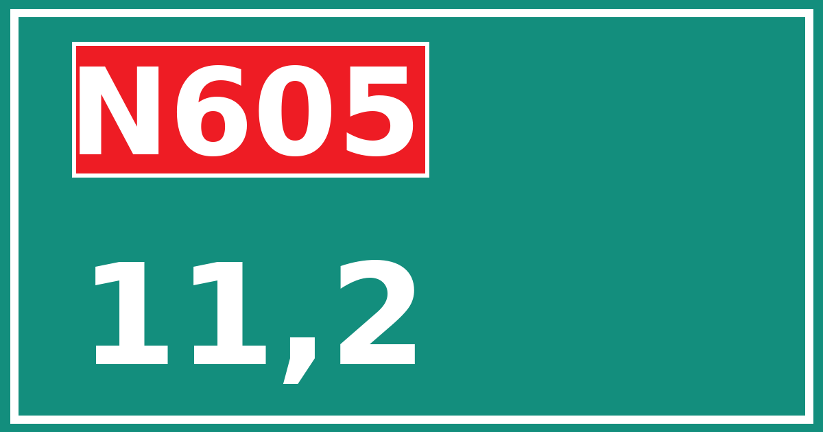Hectometerbord N605 11,2
