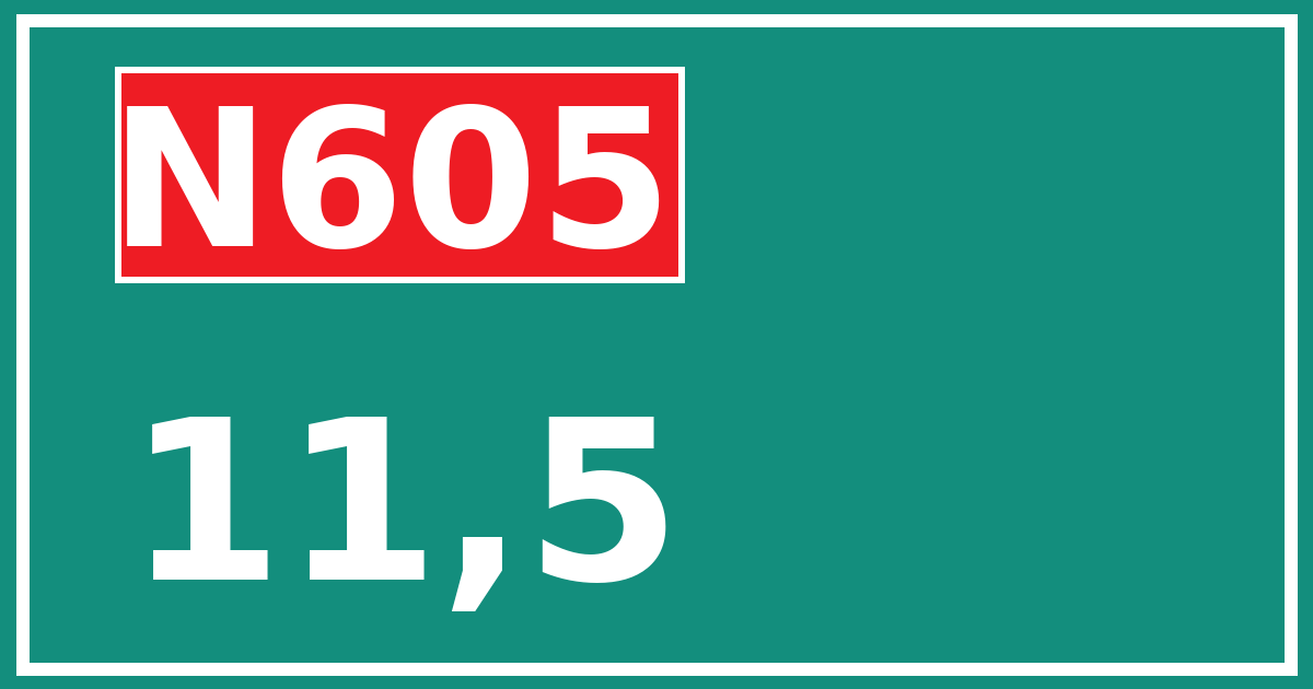 Hectometerbord N605 11,5