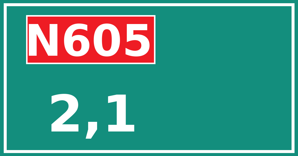 Hectometerbord N605 2,1