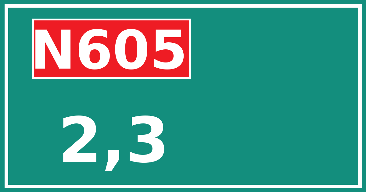 Hectometerbord N605 2,3