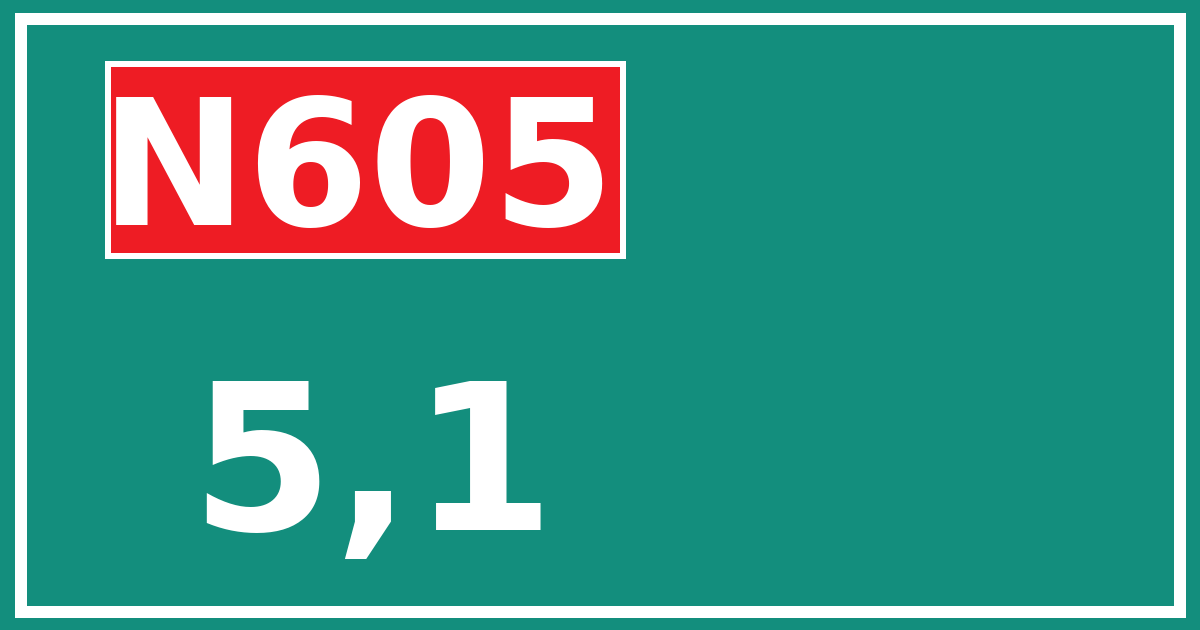 Hectometerbord N605 5,1